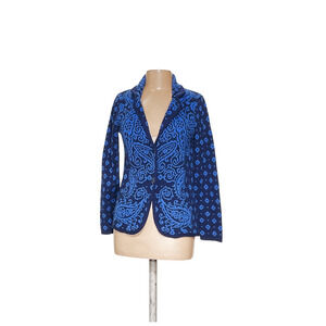 Isaac Mizrahi Blue Patterned Women's Jacket